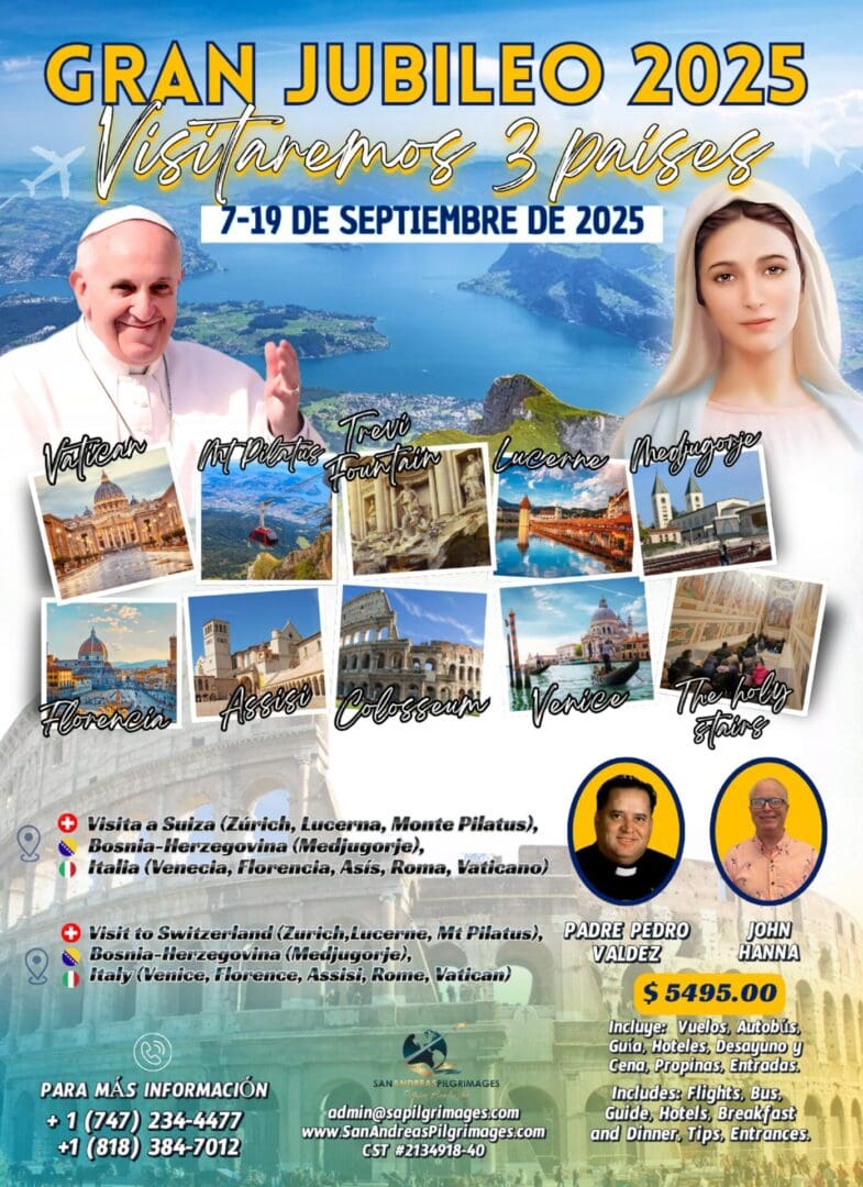 A poster of the pope and his wife